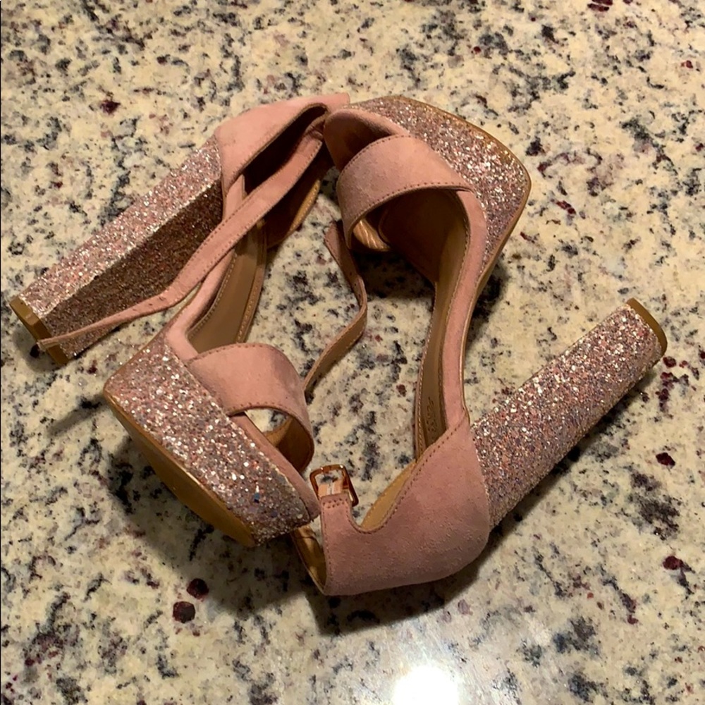 Gorgeous pink glitter heels. Charlotte Russe brand